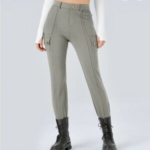 High Waisted Button Zipper Multiple Pockets Solid Skinny
Hiking Cargo Pants